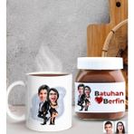 Bk Gift Sevgiliye Özel Karikatürlü Kupa Ve Nutella 400gr. Hediye Seti, Sevgiliye Hediye, Sevgililer Günü Hediye, Doğum Günü Hediyesi-9