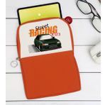 BK Gift Street Racing Tasarımlı Taşınabilir Koruyucu Tablet Kılıfı & Organizer Çanta - Turuncu-1