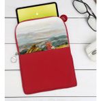 BK Gift Suluboya Tasarımlı Taşınabilir Koruyucu Tablet Kılıfı & Organizer Çanta - Kırmızı-1