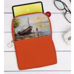 BK Gift Suluboya Tasarımlı Taşınabilir Koruyucu Tablet Kılıfı & Organizer Çanta - Turuncu-2