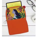 BK Gift Woman Art Tasarımlı Taşınabilir Koruyucu Tablet Kılıfı & Organizer Çanta - Turuncu-1