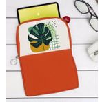 BK Gift Yaprak Tasarımlı Taşınabilir Koruyucu Tablet Kılıfı & Organizer Çanta - Turuncu-1