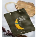 Bk Gift Yaz Temalı Haki Halat Saplı Kumaş Plaj Çantası -11 Baskılı Omuz Çantası