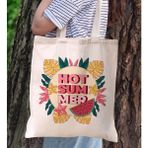 Bk Gift Yaz Temalı Kanvas Bez Plaj Çantası -16 Baskılı Omuz Çantası