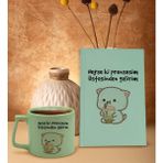 Bk Gift Yeşil Sert Kapaklı Defter ve Middle Kupa Seti, Arkadaşa Hediye, Yeni Iş Hediyesi, Doğum Günü Hediyesi-11