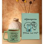 Bk Gift Yeşil Sert Kapaklı Defter ve Middle Kupa Seti, Arkadaşa Hediye, Yeni Iş Hediyesi, Doğum Günü Hediyesi-13