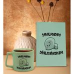 Bk Gift Yeşil Sert Kapaklı Defter ve Middle Kupa Seti, Arkadaşa Hediye, Yeni Iş Hediyesi, Doğum Günü Hediyesi-1