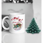 BK Gift Yılbaşı Hediyesi Bk Gift Kişiye Özel Yeni Yıl Tasarımlı Beyaz Kupa Bardak ve Kokulu Çam Ağacı Mum Hediye Seti-1, Sevgiliye Hediye, Arkadaşa Hediye