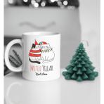 BK Gift Yılbaşı Hediyesi Bk Gift Kişiye Özel Yeni Yıl Tasarımlı Beyaz Kupa Bardak ve Kokulu Çam Ağacı Mum Hediye Seti-5, Sevgiliye Hediye, Arkadaşa Hediye