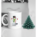 BK Gift Yılbaşı Hediyesi Bk Gift Kişiye Özel Yeni Yıl Tasarımlı Beyaz Kupa Bardak ve Kokulu Çam Ağacı Mum Hediye Seti-7, Sevgiliye Hediye, Arkadaşa Hediye