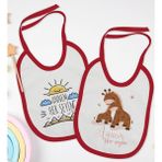 Bk Kids Annem Her Şeyim Tasarımlı 2’li Kırmızı Mama Önlüğü-1 - Beyaz - 0 - 2 Yaş