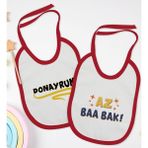 Bk Kids Az Baa Bak ve Donayrum Tasarımlı 2’li Kırmızı Mama Önlüğü-1 - Beyaz - 0 - 2 Yaş
