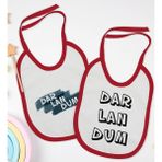 Bk Kids Darlandum Tasarımlı 2’li Kırmızı Mama Önlüğü-1 - Beyaz - 0 - 2 Yaş