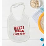 Bk Kids Dikkat Çok Içtim Tasarımlı Beyaz Bebek Mama Önlüğü-1 - 0 - 2 Yaş