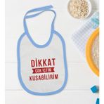 Bk Kids Dikkat Çok Içtim Tasarımlı Mavi Bebek Mama Önlüğü-1 - 0 - 2 Yaş - Beyaz