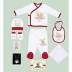 Bk Kids Kişiye Özel Kırmızı Yeni Doğan Hastane Çıkışı, Anneye Hediye, Isimli Melek Kanadı Kolye, 9 Parça Bebek Hediye Seti-1 - Renkli
