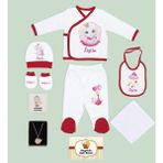 Bk Kids Kişiye Özel Kırmızı Yeni Doğan Hastane Çıkışı, Anneye Hediye, Isimli Papatya Kolye, 9 Parça Bebek Hediye Seti-2 - Sarı