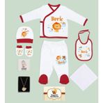 Bk Kids Kişiye Özel Kırmızı Yeni Doğan Hastane Çıkışı, Anneye Hediye, Isimli Papatya Kolye, 9 Parça Bebek Hediye Seti-4 - Renkli