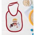 Bk Kids Little Boss Tasarımlı Kırmızı Bebek Mama Önlüğü-1 - 0 - 2 Yaş - Beyaz