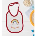 Bk Kids Summer Vibes Tasarımlı Kırmızı Bebek Mama Önlüğü-2 - 0 - 2 Yaş - Beyaz