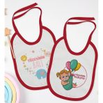Bk Kids Tiize Tasarımlı 2’li Kırmızı Mama Önlüğü-1 - Altın - 0 - 2 Yaş