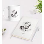 Bk Kişiye Özel Atatürk Temalı Beyaz Defter Kalem Kupa Seti-10