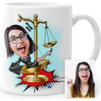 BK Kişiye Özel Avukat Karikatür Model-7 Beyaz Kupa Bardak