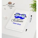 BK Kişiye Özel Babaların Bir Tanesi Tasarımlı 9X14CM Beyaz Defter ve Kalem Seti - Model 1