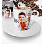 BK Kişiye Özel Bay Basketbolcu Karikatür Türk Kahvesi Fincanı - 1 - Beyaz