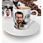 BK Kişiye Özel Bay Fotoğraf Sanatçısı Karikatür Türk Kahvesi Fincanı - 1