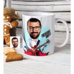 BK Kişiye Özel Bay Gitarist Karikatürlü Beyaz Kupa Bardak