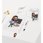 BK Kişiye Özel Bay Kimya Öğretmeni Temalı Karikatürlü Beyaz Defter Kalem Kupa
