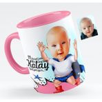 BK Kişiye Özel Bebek Karikatürlü Pembe Kupa Bardak - 2