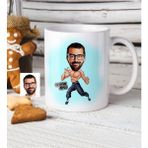 BK Kişiye Özel Bruce Lee Karikatür Beyaz Kupa Bardak