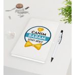 BK Kişiye Özel Canım Babam Tasarımlı 9X14CM Beyaz Defter ve Kalem Seti - Model 1