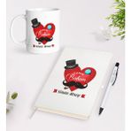 BK Kişiye Özel Canım Babam Tasarımlı Beyaz Defter Kalem Kupa Seti - Model 4
