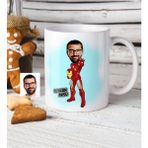BK Kişiye Özel Demir Adam Karikatür Beyaz Kupa Bardak