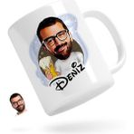 BK Kişiye Özel Erkek Karikatürlü 51 Beyaz Kupa Bardak