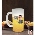 BK Kişiye Özel Erkek Kolay Yetişmiyor Karikatürlü Buzlu Cam Bira Bardağı 50CL-2