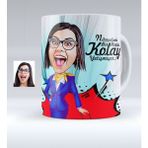 BK Kişiye Özel Hostes Karikatürlü 2 Beyaz Kupa Bardak
