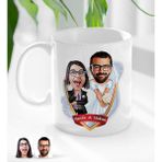 BK Kişiye Özel İsimli - 16 Sevgililer Karikatürlü Beyaz Kupa Bardak