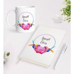 BK Kişiye Özel Isimli Beyaz Defter Kalem Kupa Seti-3