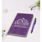 BK Kişiye Özel Isimli Mor Termo Deri Defter Kalem Seti Model 12