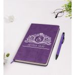 BK Kişiye Özel Isimli Mor Termo Deri Defter Kalem Seti Model 13