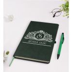 BK Kişiye Özel Isimli Yeşil Termo Deri Defter Kalem Seti Model 13 - Koyu Siyah