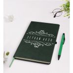 BK Kişiye Özel Isimli Yeşil Termo Deri Defter Kalem Seti Model 9 - Koyu Siyah