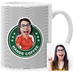 BK Kişiye Özel Kahve Logolu Karikatür Beyaz Kupa Bardak