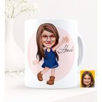 BK Kişiye Özel Kız Çocuk Karikatürlü-4 Beyaz Kupa Bardak