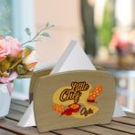 BK Kişiye Özel Little Chef Tasarımlı Lüks Ahşap Peçetelik-2