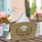 BK Kişiye Özel Master Chef Tasarımlı Lüks Ahşap Peçetelik-12